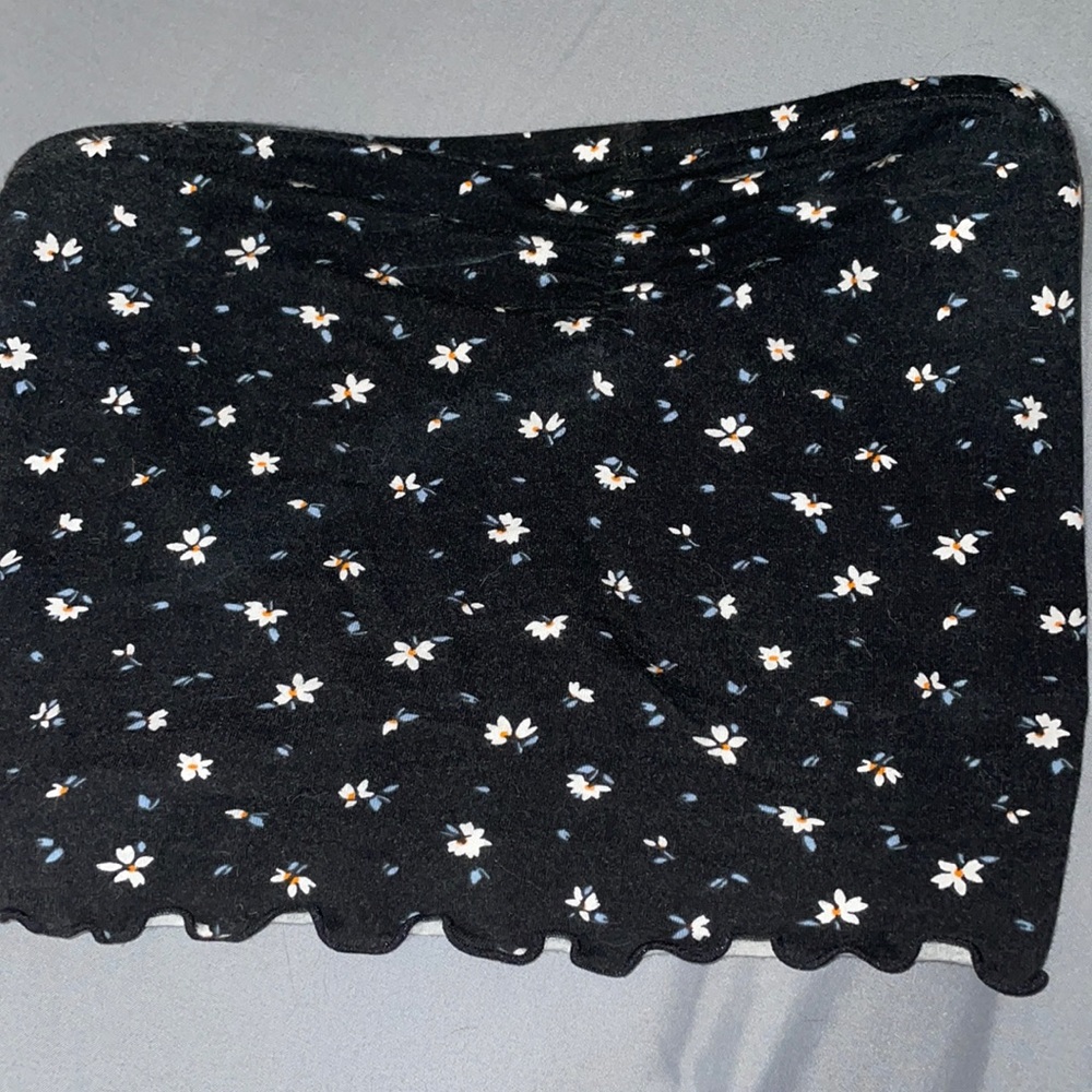 tubetop black floral